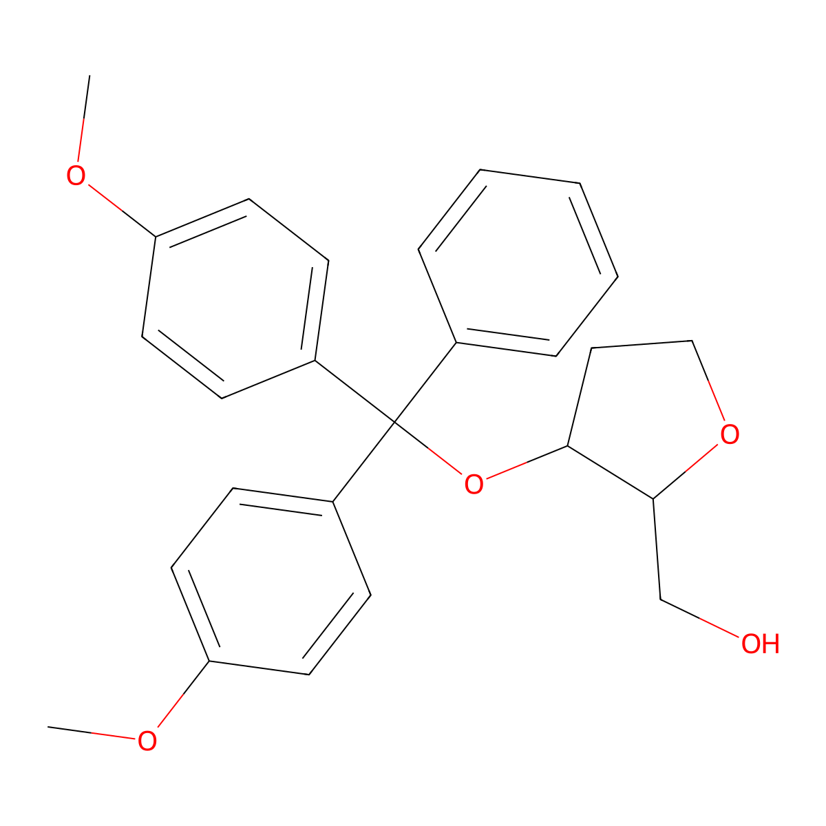 1,4-Anhydro-3-O-[bis(4-methoxyphenyl)phenylmethyl]-2-deoxy-D-erythro-pentitol molecular structure, CAS 401813-08-9