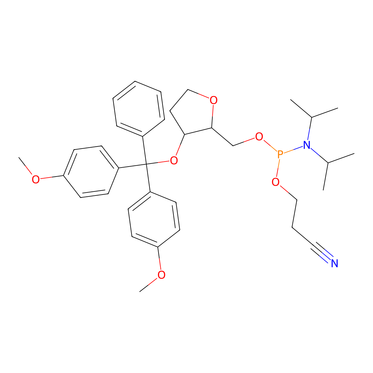 Reverse Abasic Phosphoramidite molecular structure, CAS 401813-16-9