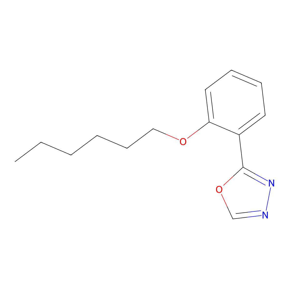 Hexyl 2-(1,3,4-oxadiazol-2-YL)phenyl ether molecular structure, CAS 401819-90-7