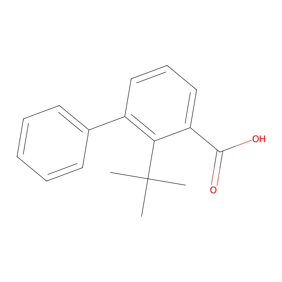 2-(tert-Butyl)-[1,1'-biphenyl]-3-carboxylic acid molecular structure, CAS 40182-05-6