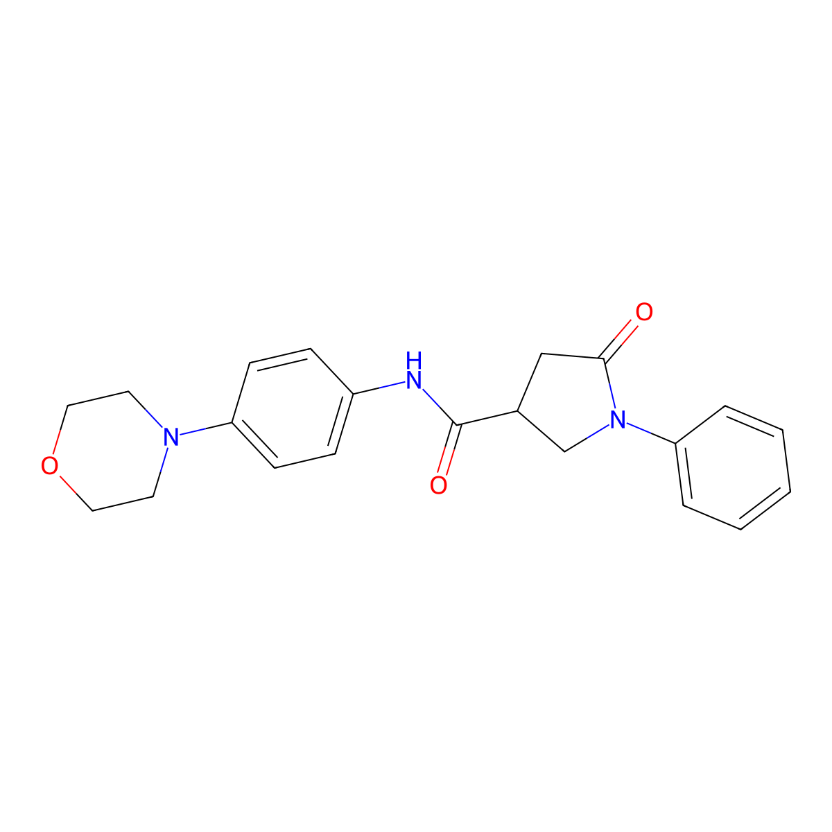 N-(4-morpholin-4-ylphenyl)-5-oxo-1-phenylpyrrolidine-3-carboxamide molecular structure, CAS 401822-09-1