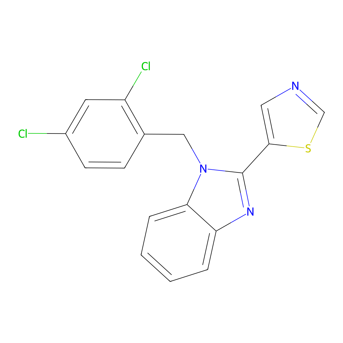 5-[1-[(2,4-Dichlorophenyl)methyl]benzimidazol-2-yl]-1,3-thiazole molecular structure, CAS 401822-19-3