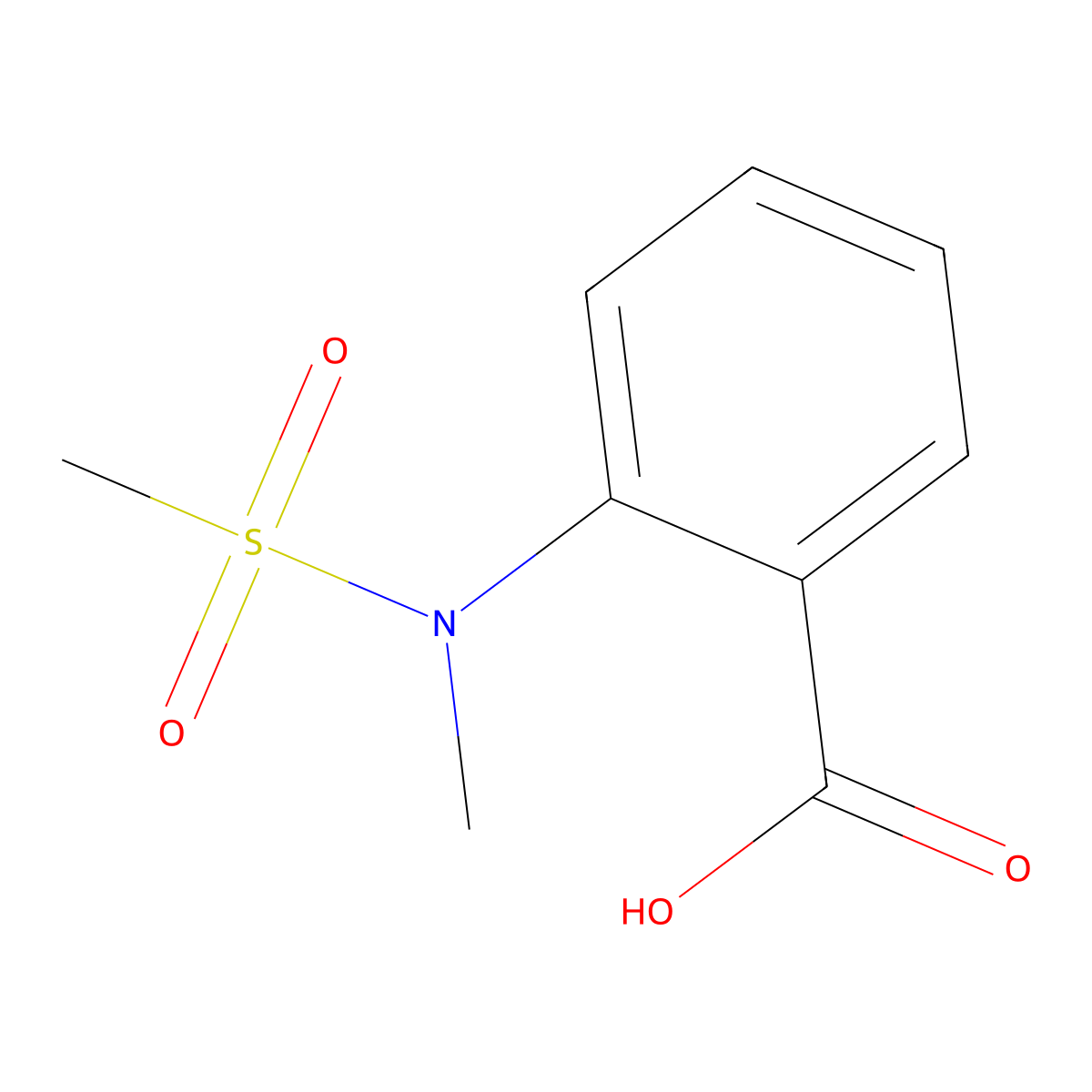 2-(N-methylmethanesulfonamido)benzoic acid molecular structure, CAS 401822-72-8