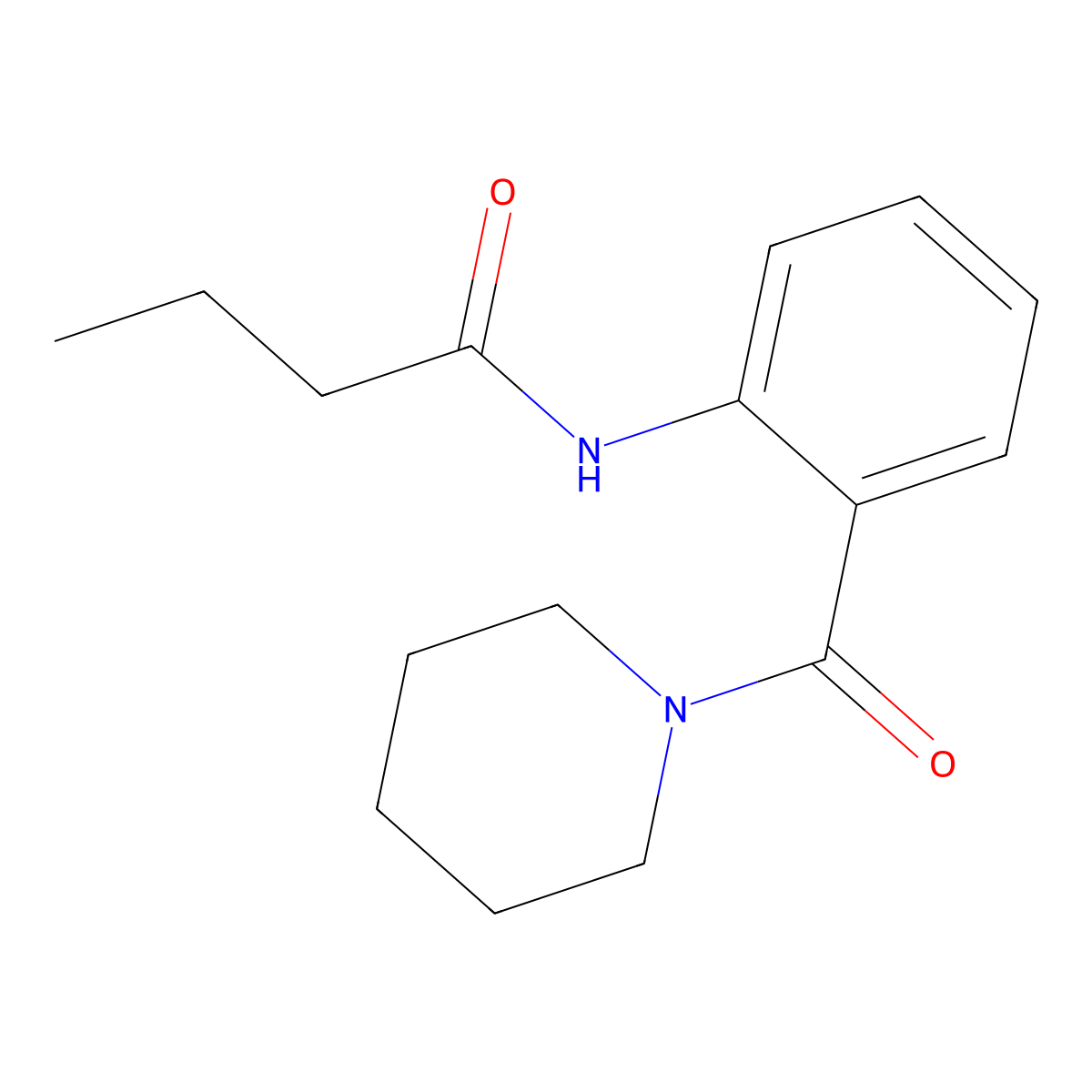 N-[2-(1-piperidinylcarbonyl)phenyl]butanamide molecular structure, CAS 401824-48-4