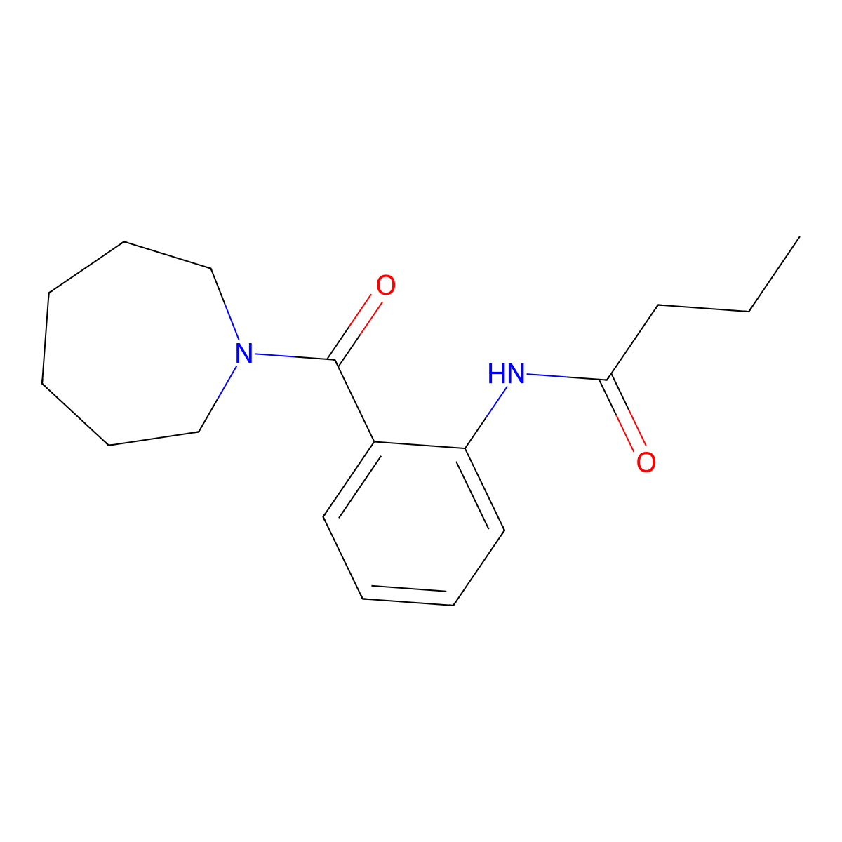 N-[2-(1-azepanylcarbonyl)phenyl]butanamide molecular structure, CAS 401824-49-5