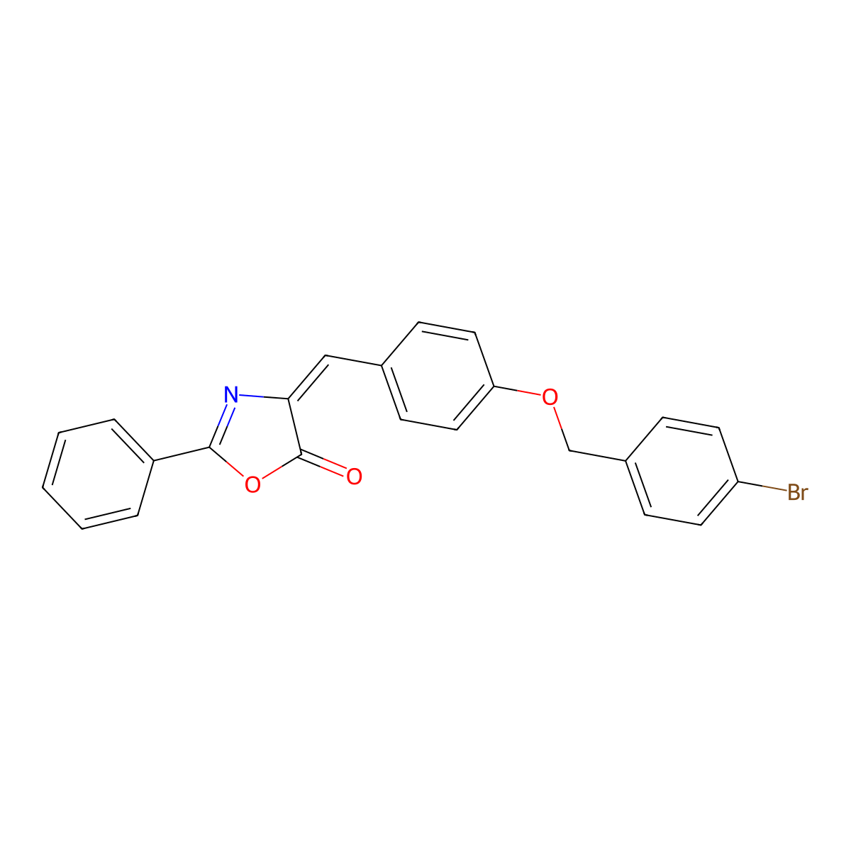 4-[[4-[(4-Bromophenyl)methoxy]phenyl]methylene]-2-phenyl-5(4H)-oxazolone molecular structure, CAS 401825-01-2