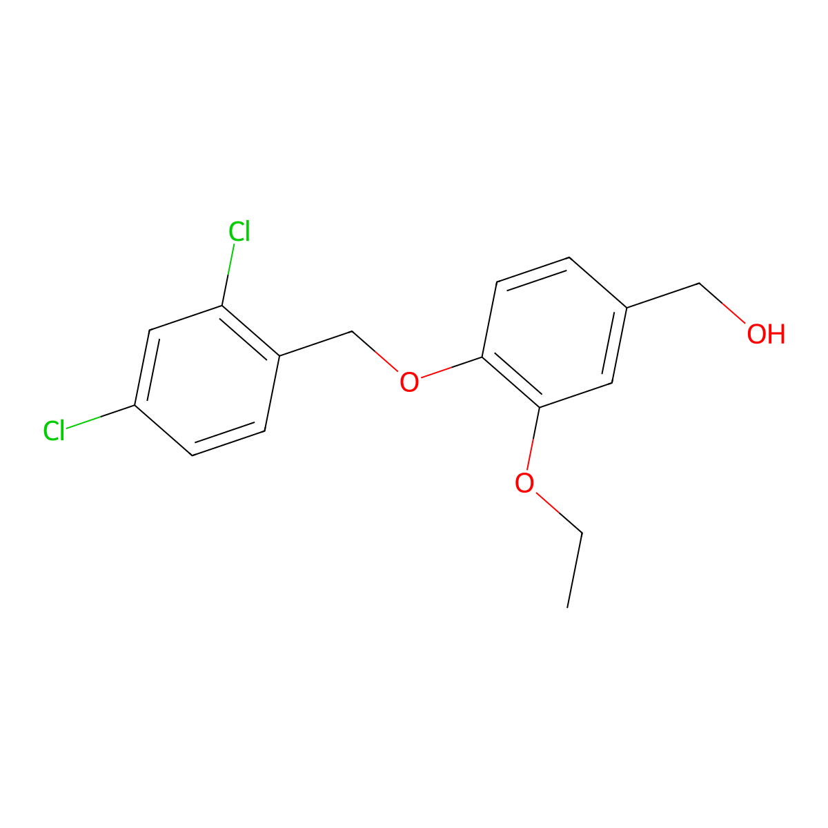 {4-[(2,4-Dichlorobenzyl)oxy]-3-ethoxyphenyl}methanol molecular structure, CAS 401827-46-1