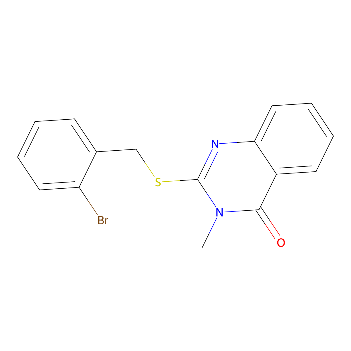 2-[(2-Bromophenyl)methylsulfanyl]-3-methylquinazolin-4-one molecular structure, CAS 401827-52-9
