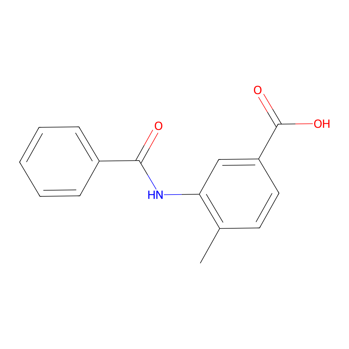 3-Benzamido-4-methylbenzoic acid molecular structure, CAS 401828-76-0