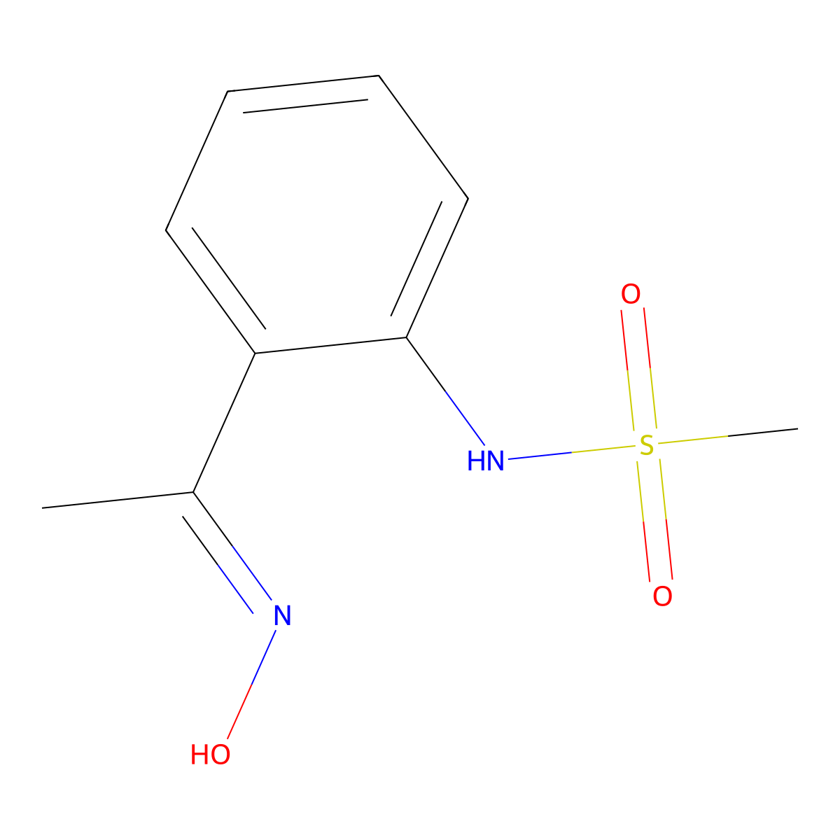 N-(2-(1-(hydroxyimino)ethyl)phenyl)methanesulfonamide molecular structure, CAS 401829-47-8