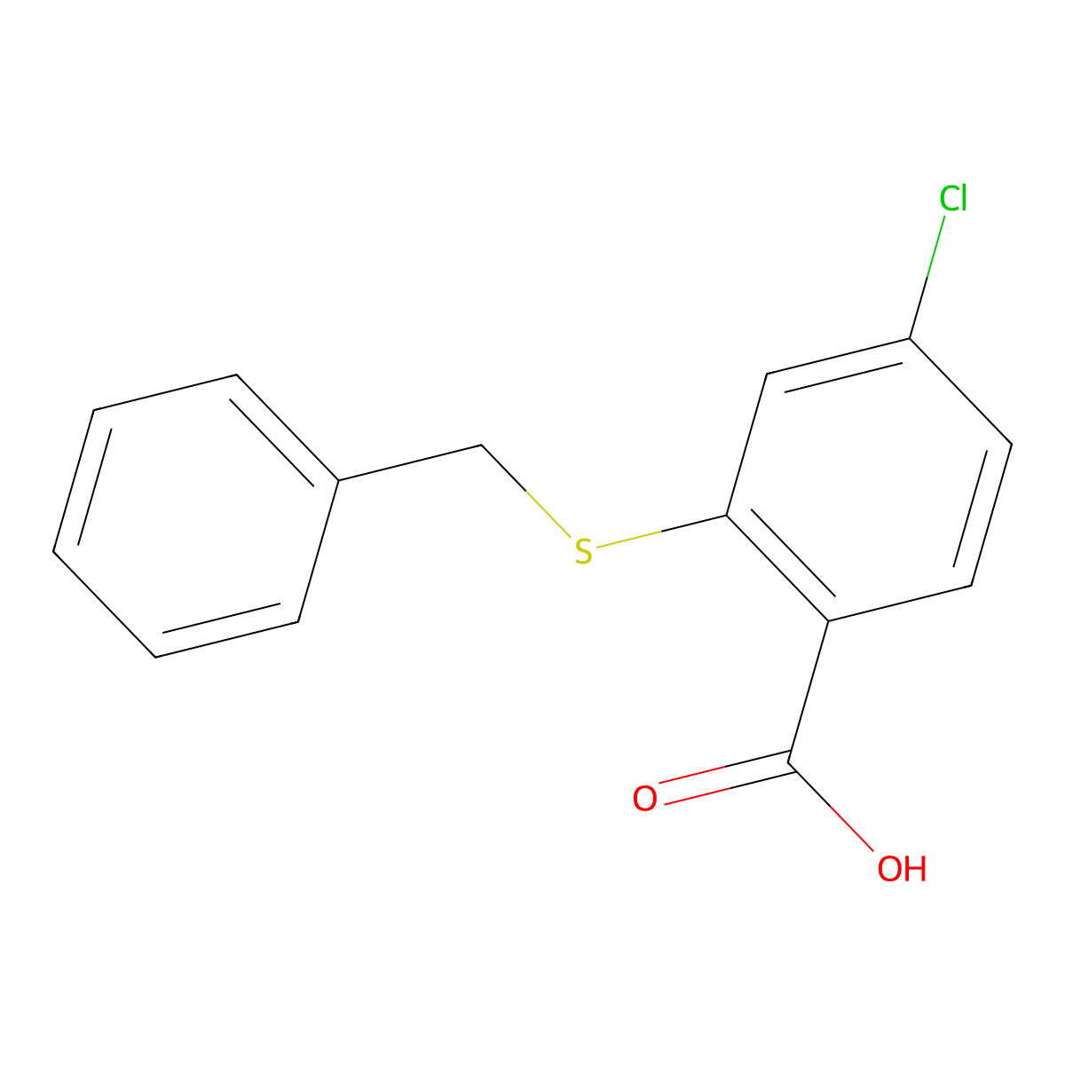2-(Benzylthio)-4-chlorobenzoic Acid molecular structure, CAS 40183-35-5
