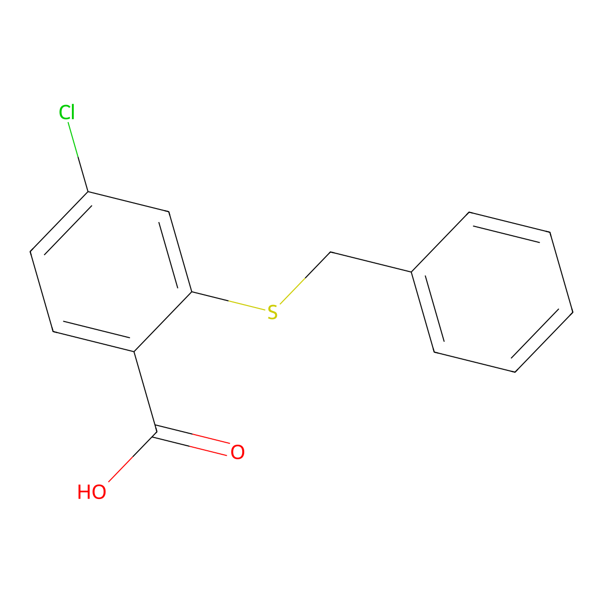 2-(Benzylthio)-4-chlorobenzoic Acid molecular structure, CAS 40183-35-5