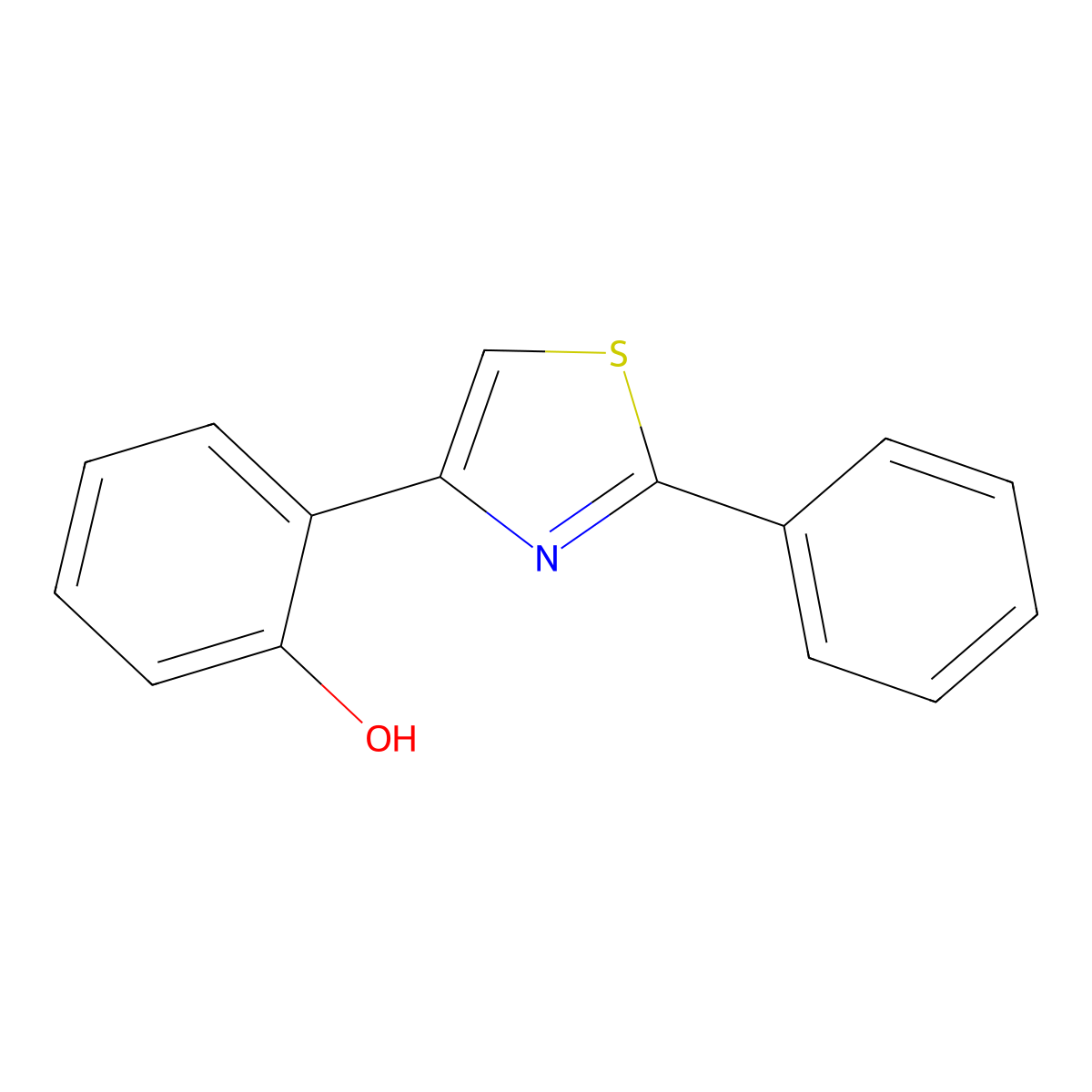 2-(2-Phenyl-1,3-thiazol-4-yl)phenol molecular structure, CAS 401831-93-4
