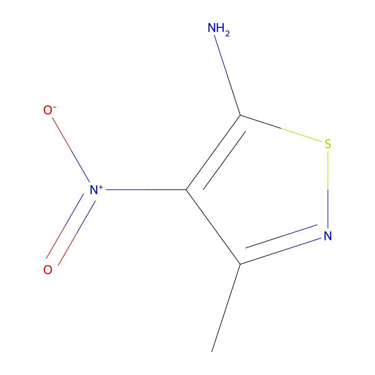 3-Methyl-4-nitro-1,2-thiazol-5-amine molecular structure, CAS 40184-32-5