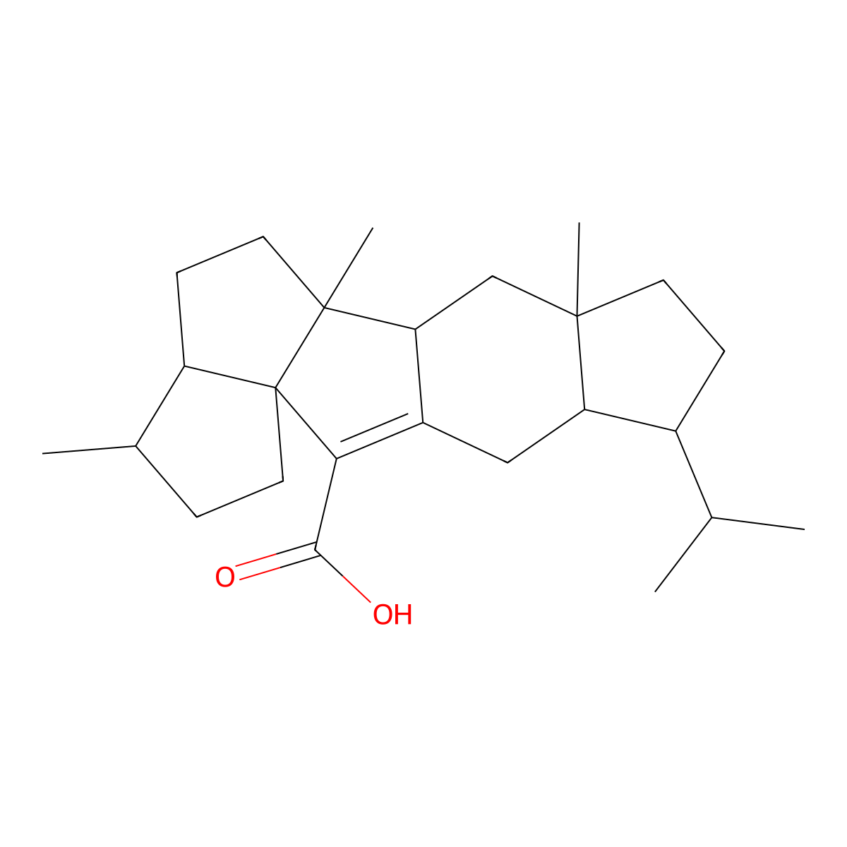 Retigeranic acid molecular structure, CAS 40184-98-3