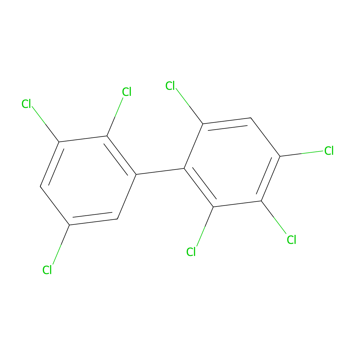 2,2',3,3',4,5',6-Heptachlorobiphenyl molecular structure, CAS 40186-70-7