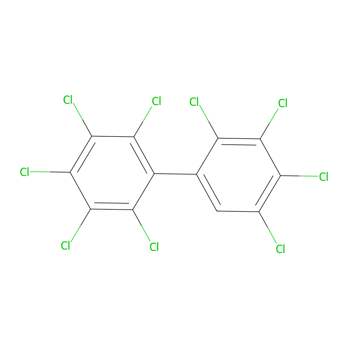 2,2',3,3',4,4',5,5',6-Nonachlorobiphenyl molecular structure, CAS 40186-72-9