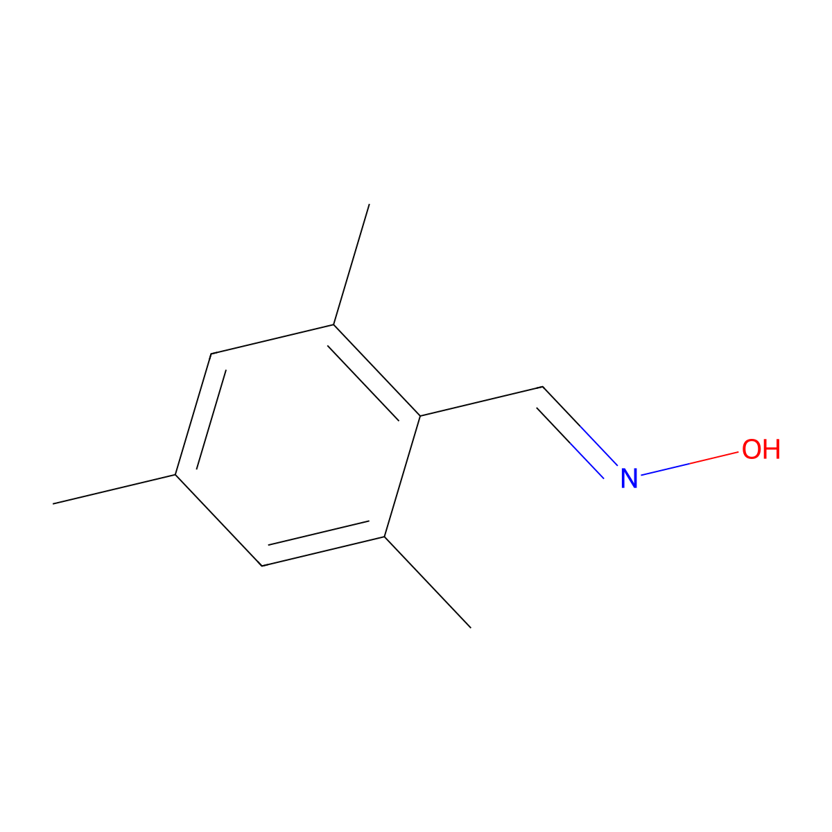 2,4,6-Trimethylbenzaldehyde oxime molecular structure, CAS 40188-34-9