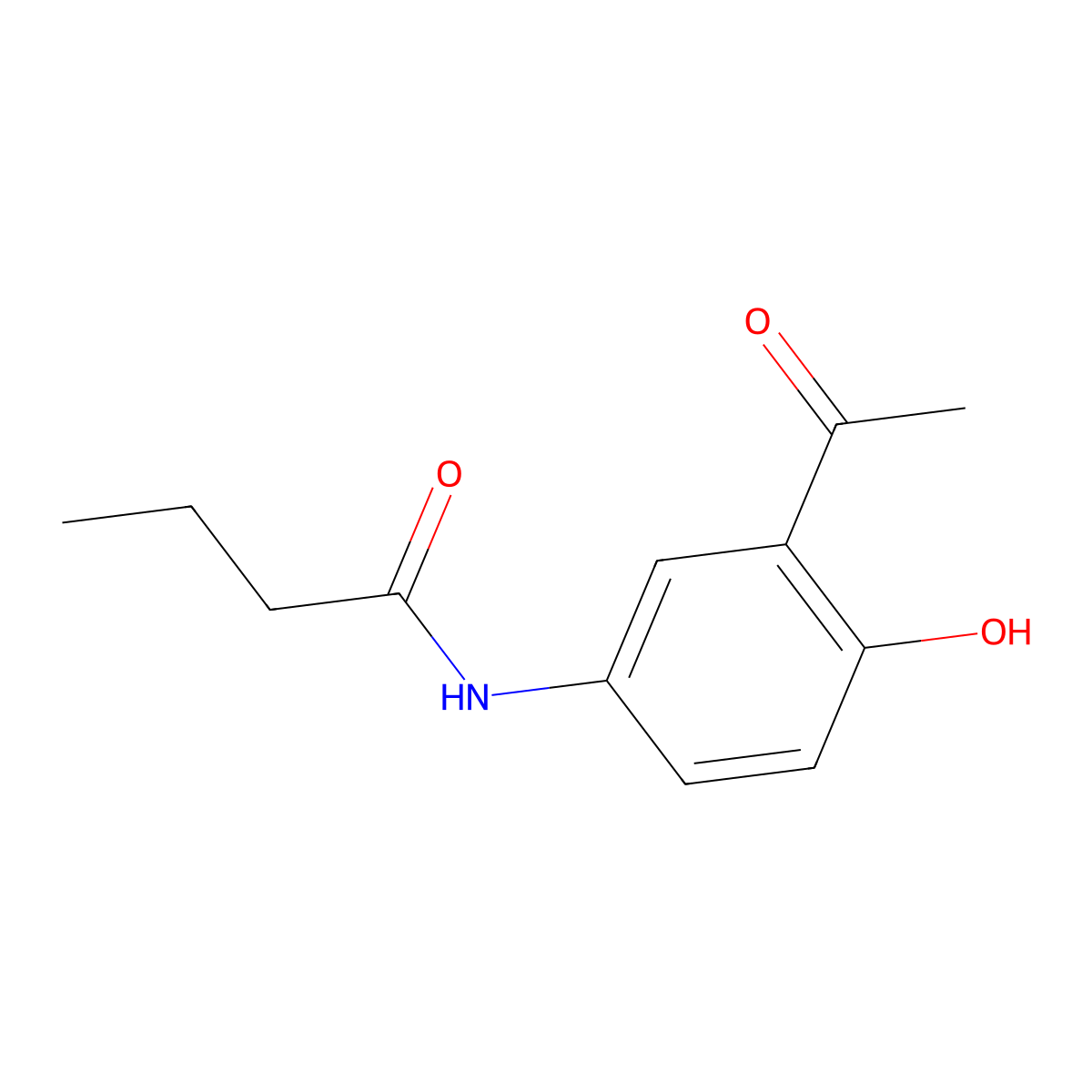 2-Acetyl-4-butyramidophenol molecular structure, CAS 40188-45-2