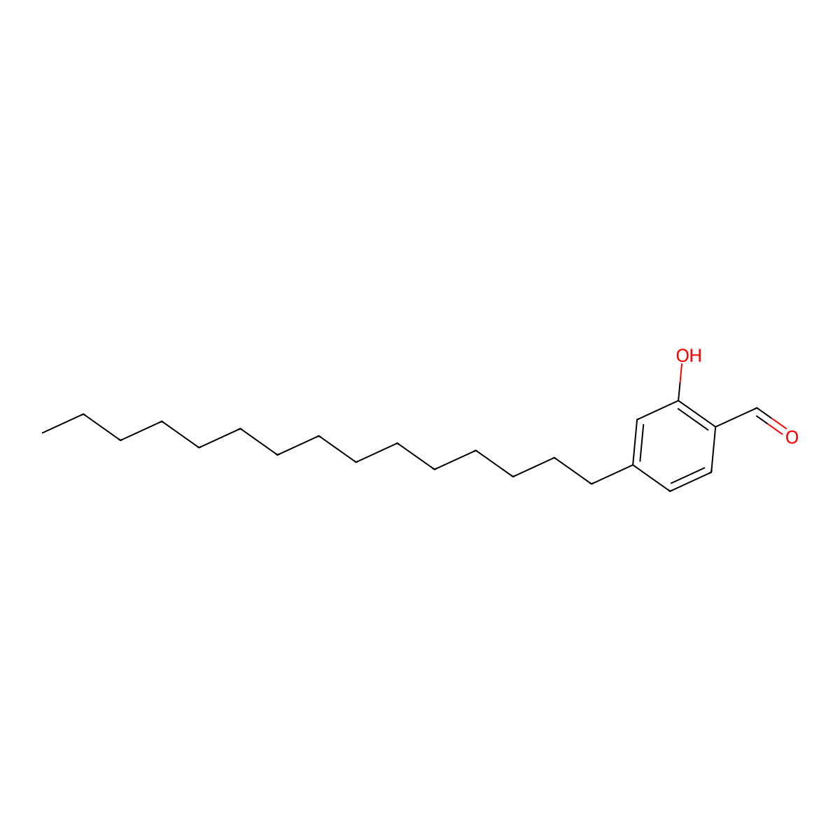 2-Hydroxy-4-pentadecylbenzaldehyde molecular structure, CAS 40188-88-3