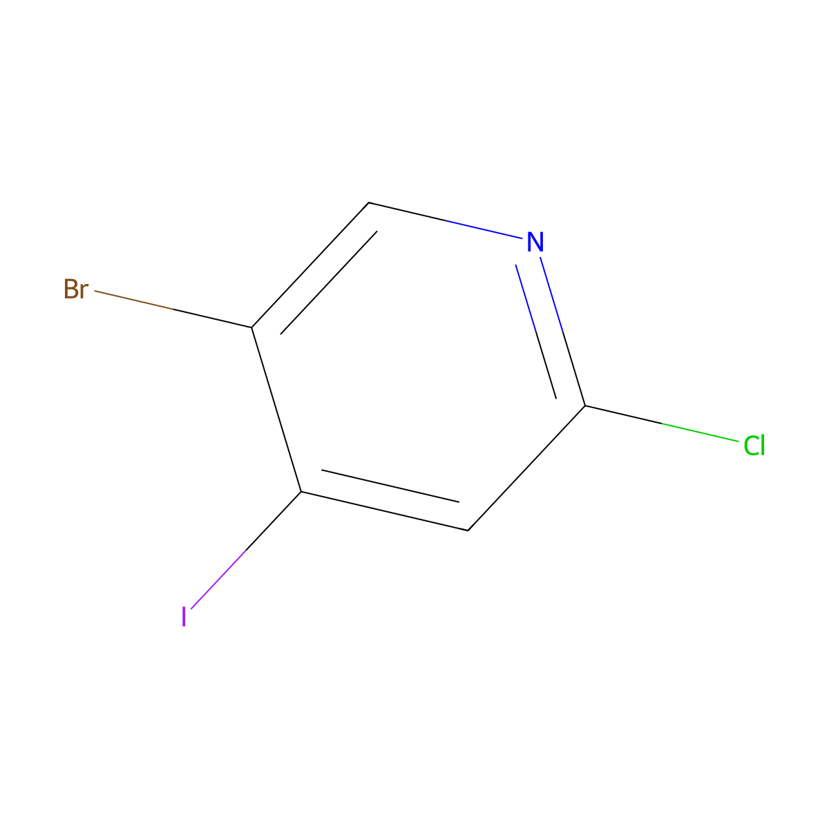 5-Bromo-2-chloro-4-iodopyridine molecular structure, CAS 401892-47-5