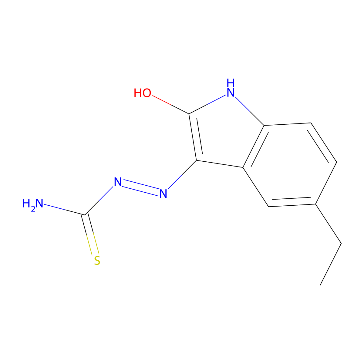 (3Z)-5-ethyl-1H-indole-2,3-dione 3-thiosemicarbazone molecular structure, CAS 401899-98-7