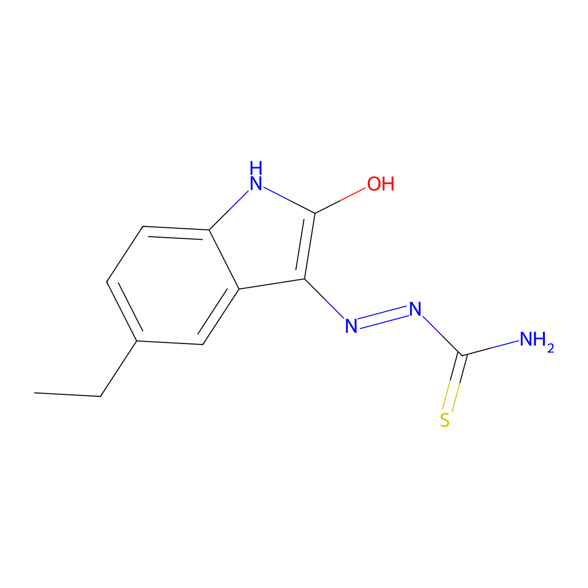 (3Z)-5-ethyl-1H-indole-2,3-dione 3-thiosemicarbazone molecular structure, CAS 401899-98-7