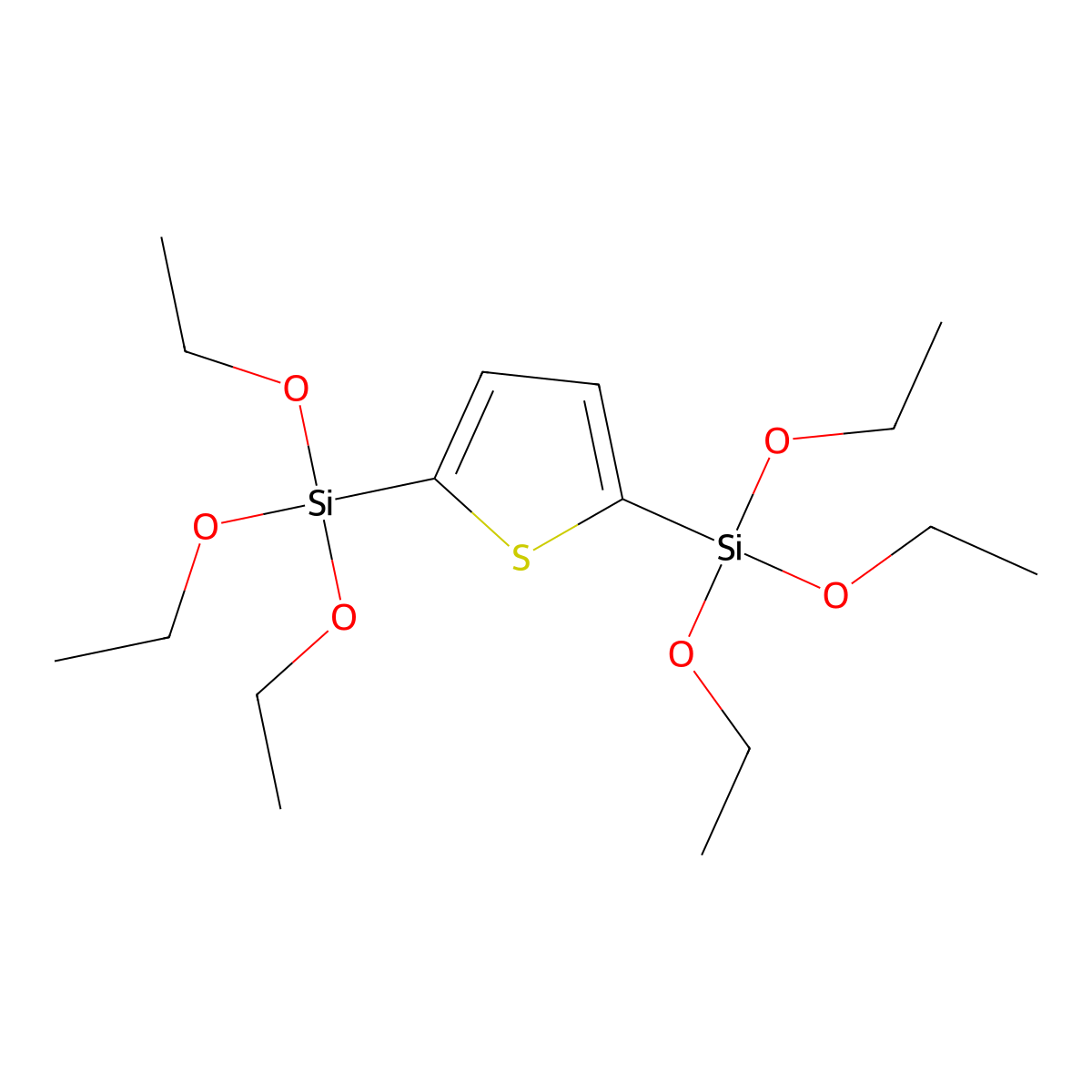 (Thiene-2,5-diyl)bis(triethoxysilane) molecular structure, CAS 40190-22-5