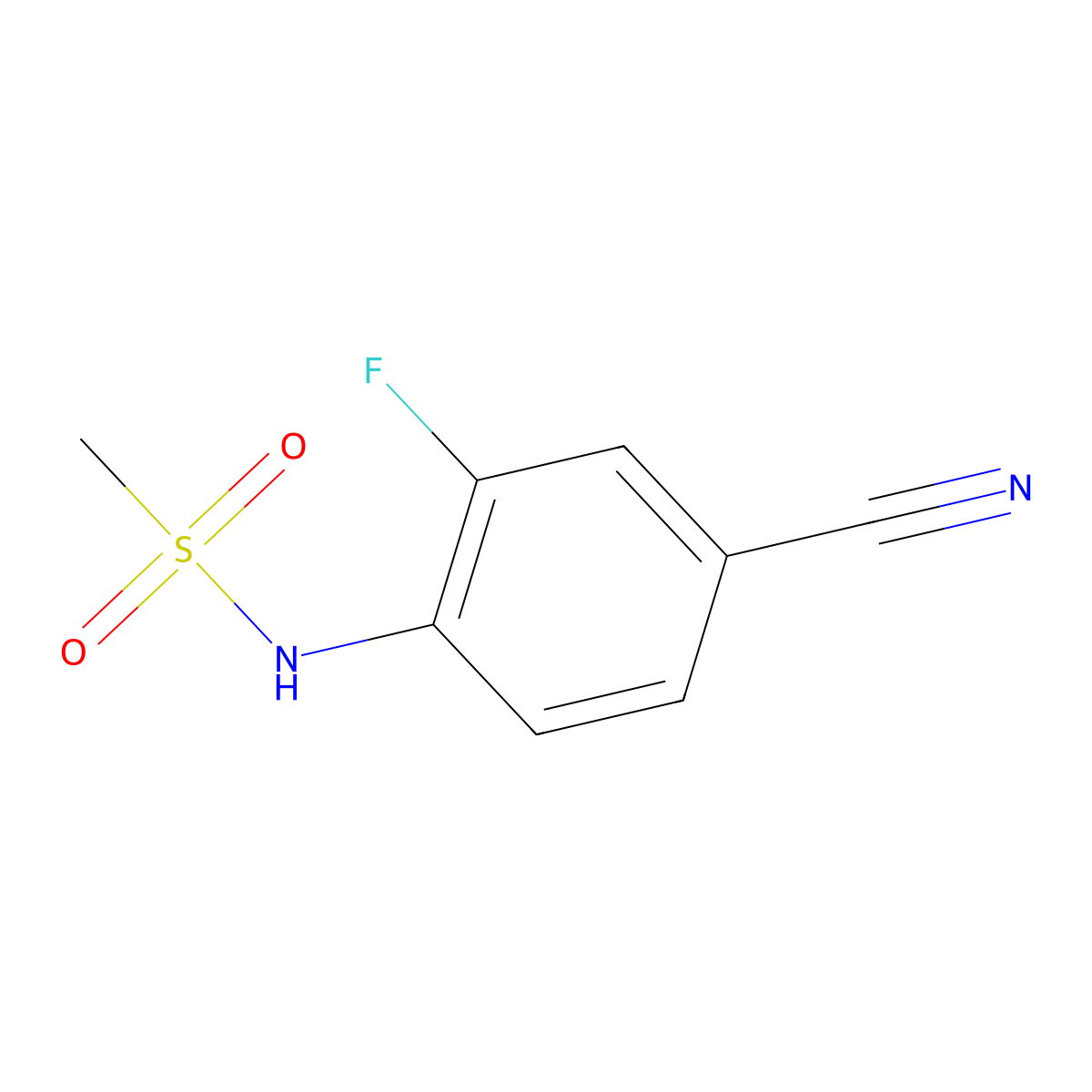N-(4-Cyano-2-fluorophenyl)methanesulfonamide molecular structure, CAS 401909-16-8