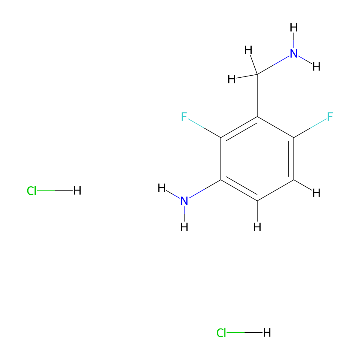 3-(Aminomethyl)-2,4-difluoroaniline dihydrochloride molecular structure, CAS 401909-39-5