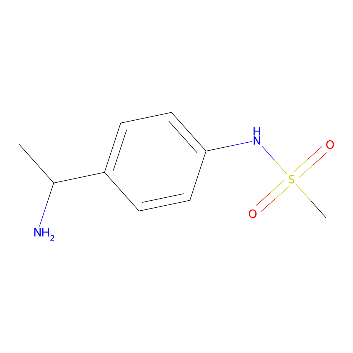 N-(4-(1-aminoethyl)phenyl)methanesulfonamide molecular structure, CAS 401909-83-9