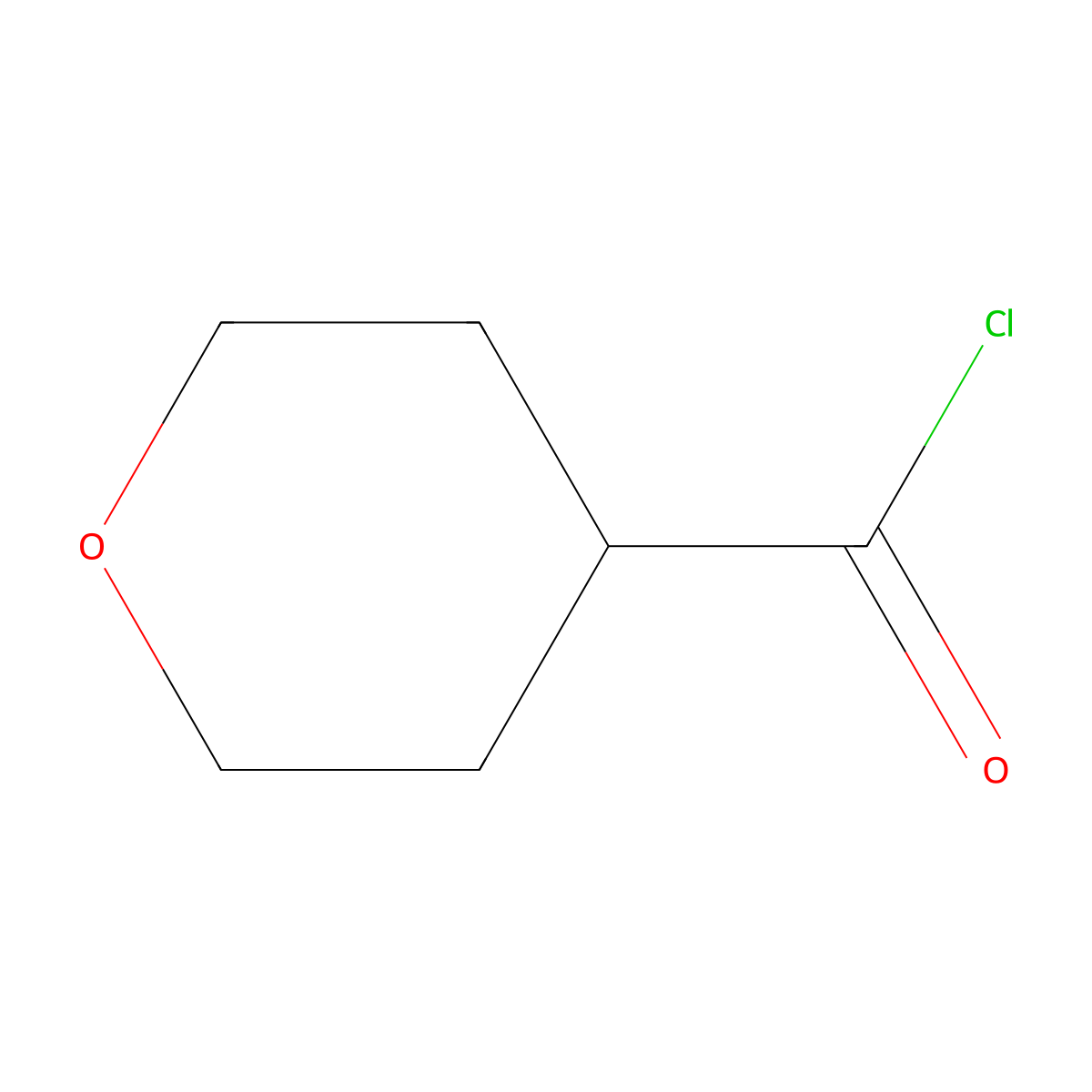 Oxane-4-carbonyl chloride molecular structure, CAS 40191-32-0