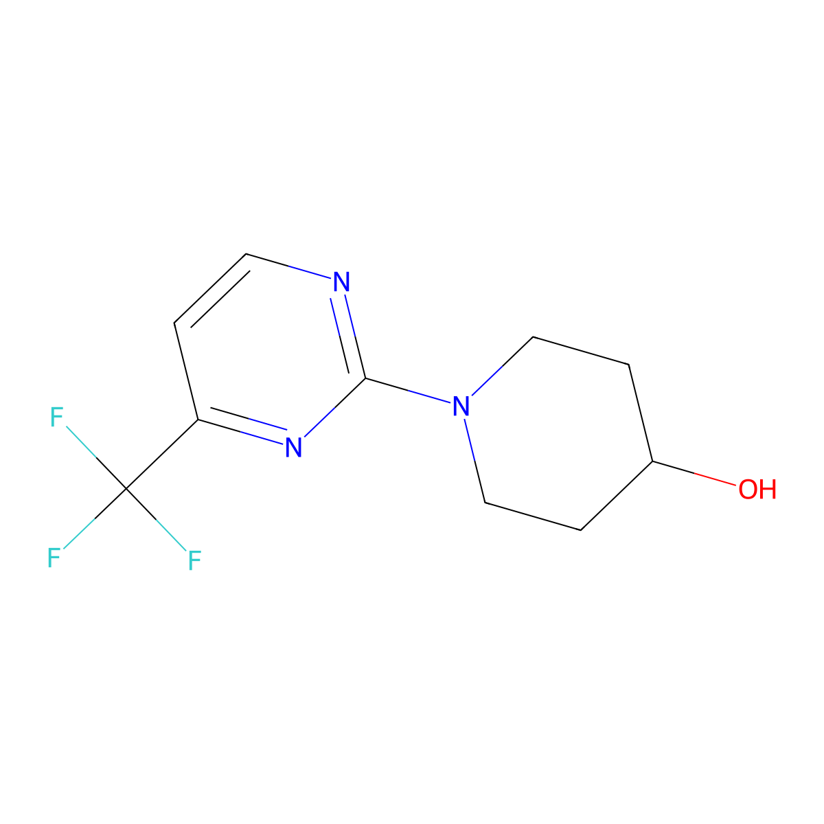 1-(4-(Trifluoromethyl)pyrimidin-2-yl)piperidin-4-ol molecular structure, CAS 401930-07-2