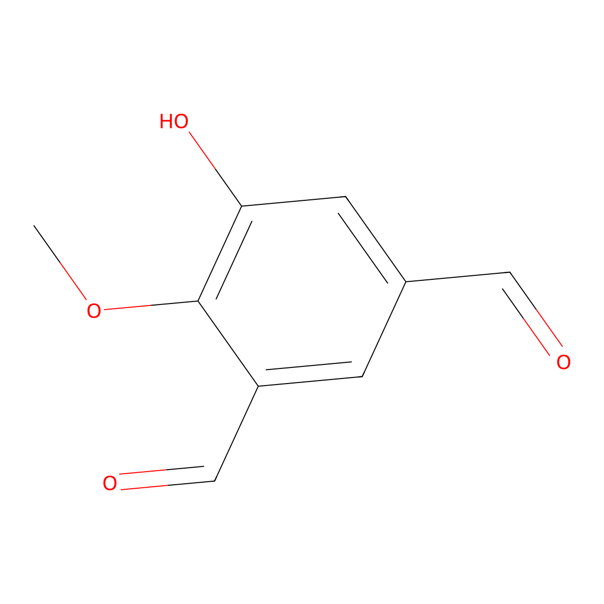 5-Hydroxy-4-methoxyisophthalaldehyde molecular structure, CAS 401935-66-8
