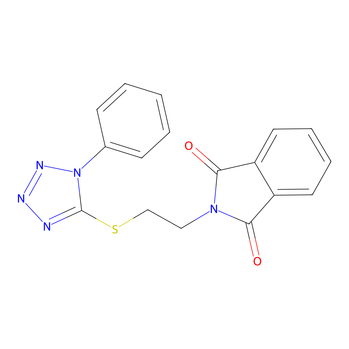2-[2-(1-Phenyltetrazol-5-yl)sulfanylethyl]isoindole-1,3-dione molecular structure, CAS 401936-25-2