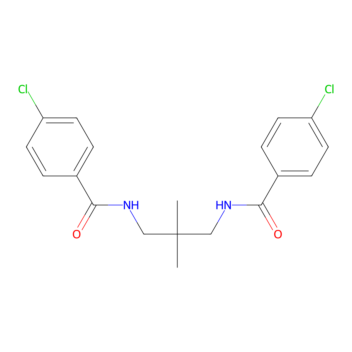 4-chloro-N-[3-[(4-chlorobenzoyl)amino]-2,2-dimethylpropyl]benzamide molecular structure, CAS 401938-08-7