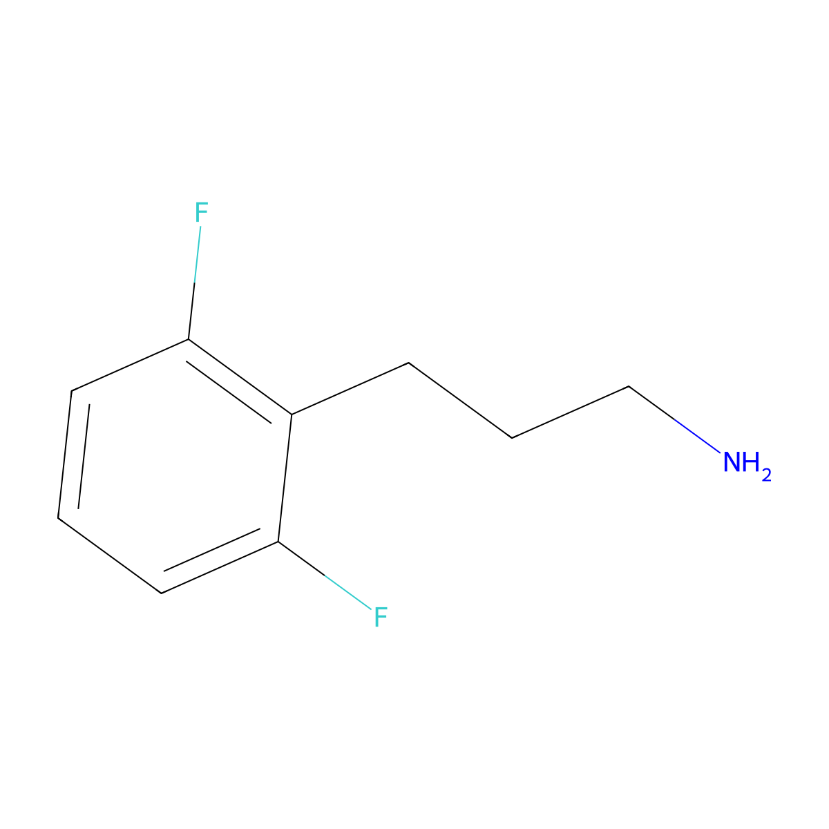 3-(2,6-Difluorophenyl)propan-1-amine molecular structure, CAS 401940-05-4