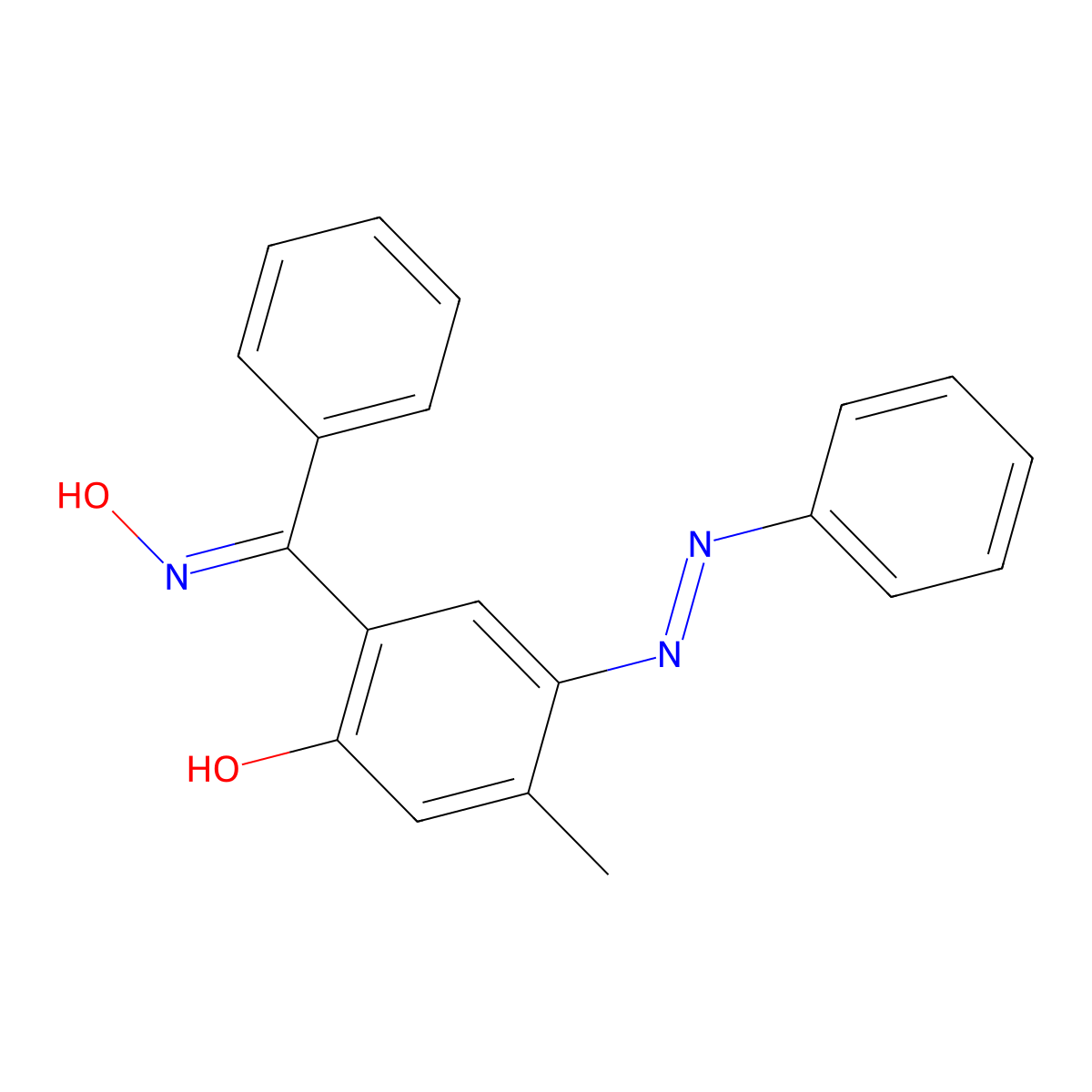 Methanone, [2-hydroxy-4-methyl-5-(phenylazo)phenyl]phenyl-, oxime molecular structure, CAS 401940-06-5