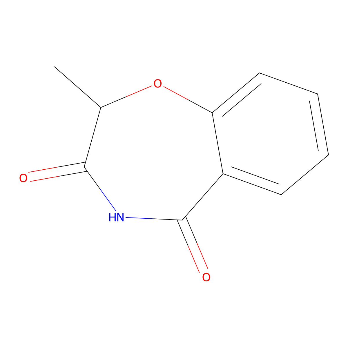 2-Methyl-2,3,4,5-tetrahydro-1,4-benzoxazepine-3,5-dione molecular structure, CAS 401941-24-0