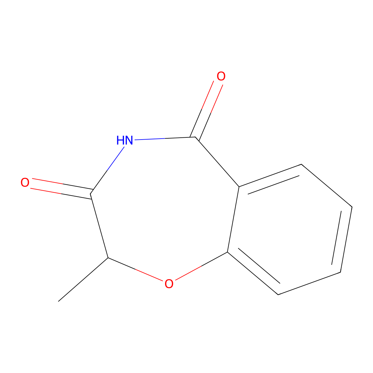 2-Methyl-2,3,4,5-tetrahydro-1,4-benzoxazepine-3,5-dione molecular structure, CAS 401941-24-0