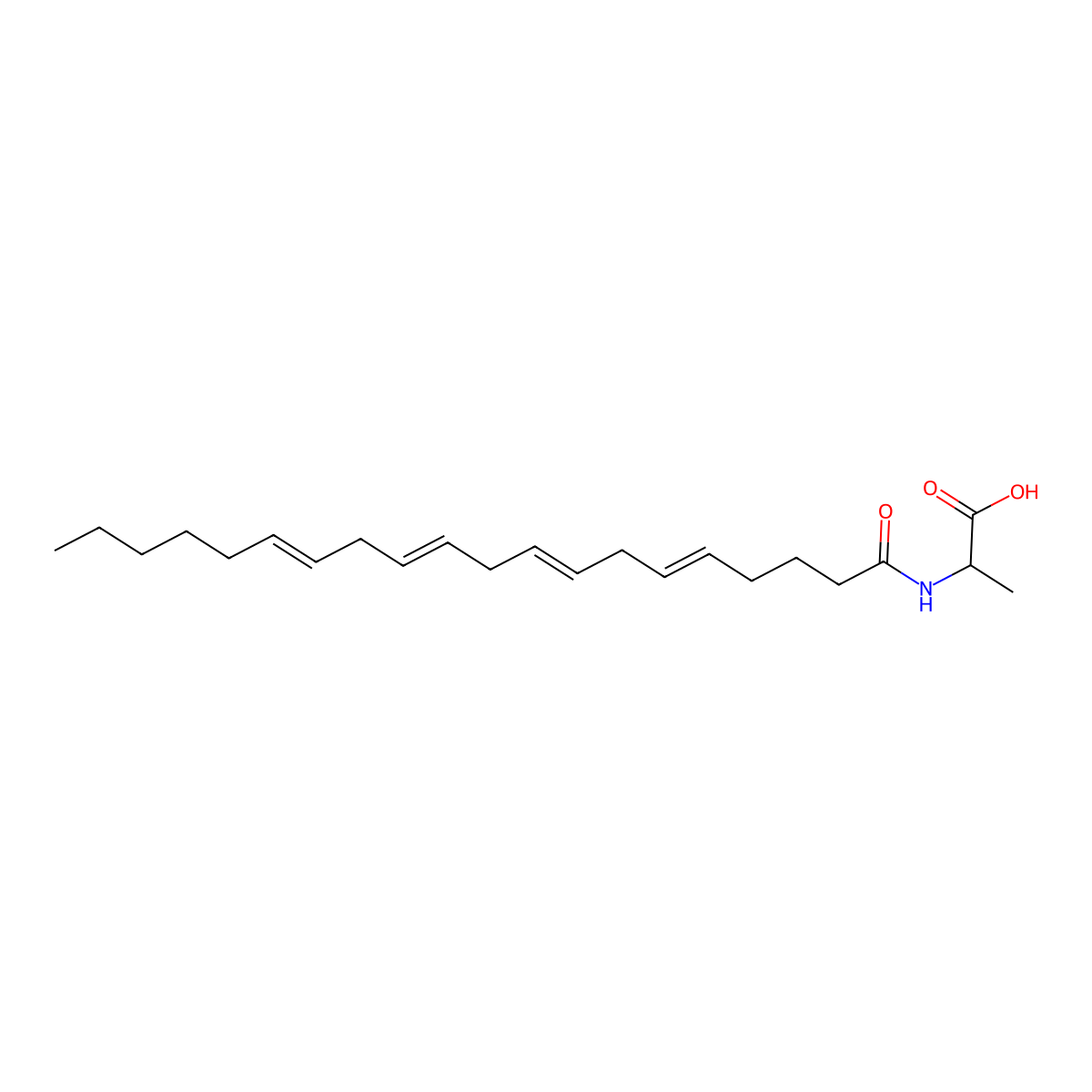 N-Icosa-5,8,11,14-tetraenoyl-L-alanine molecular structure, CAS 401941-73-9