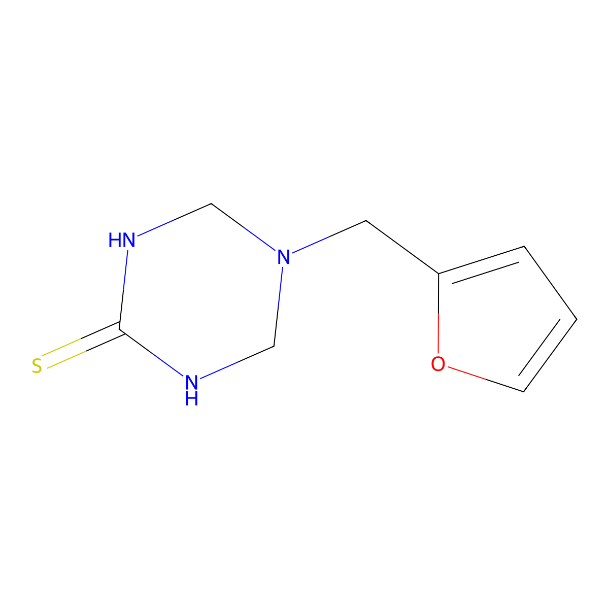 5-(2-Furylmethyl)-1,3,5-triazinane-2-thione molecular structure, CAS 401945-65-1
