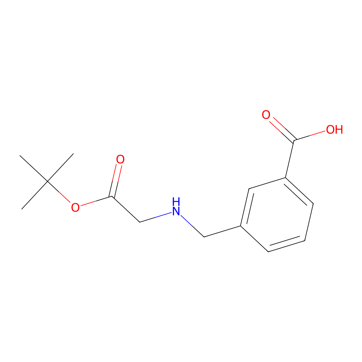 3-(((2-(tert-Butoxy)-2-oxoethyl)amino)methyl)benzoic acid molecular structure, CAS 401947-83-9