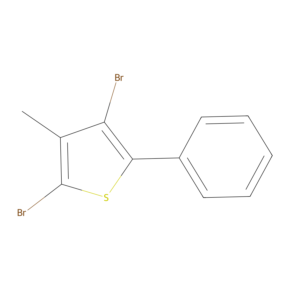 2,4-Dibromo-3-methyl-5-phenylthiophene molecular structure, CAS 40196-71-2