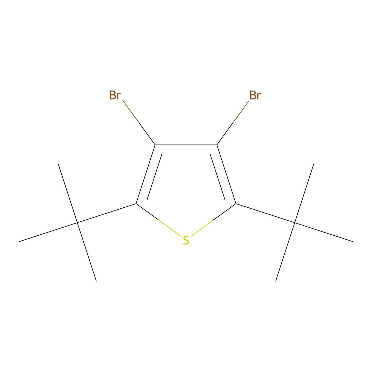 3,4-Dibromo-2,5-ditert-butylthiophene molecular structure, CAS 40196-79-0