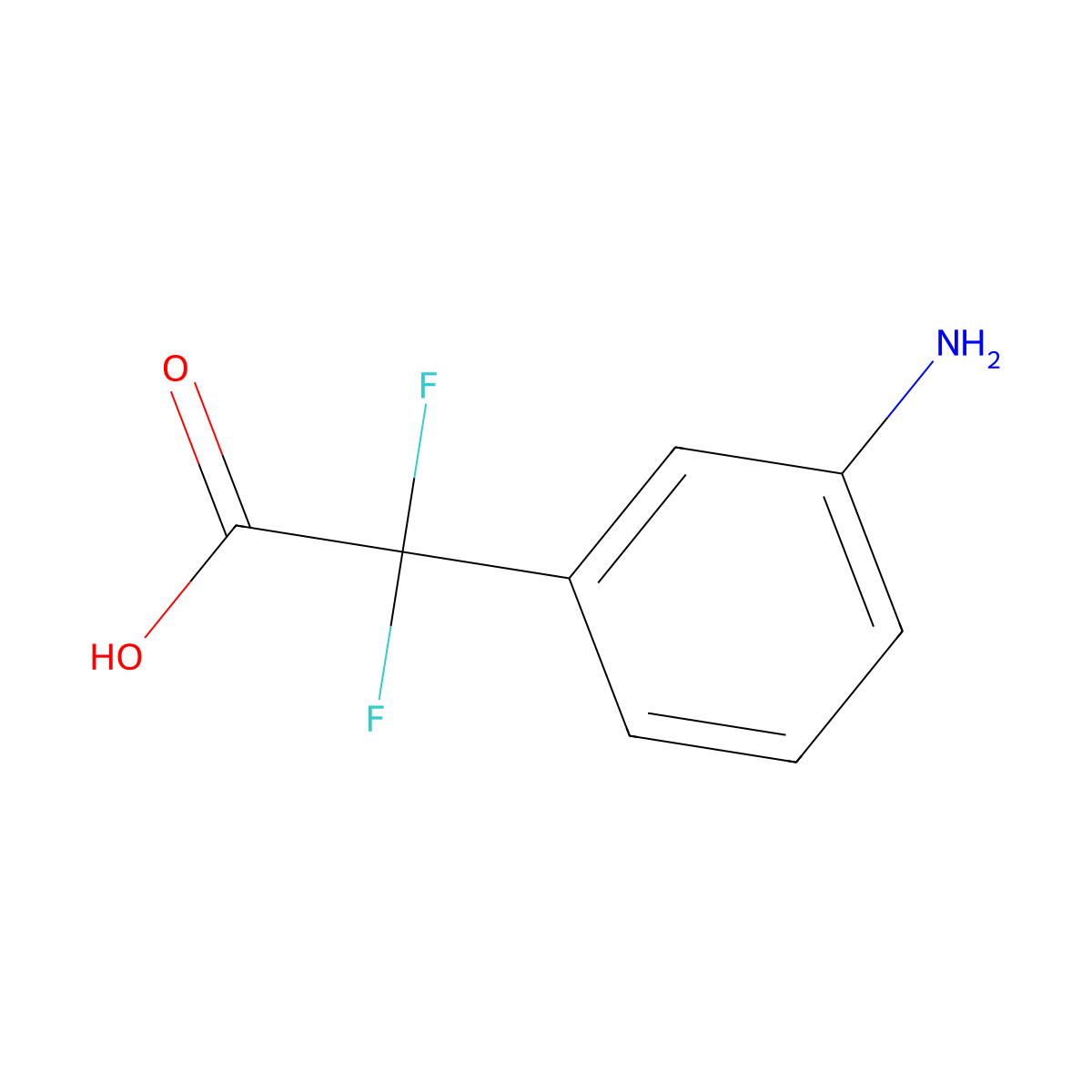 2-(3-Aminophenyl)-2,2-difluoroacetic acid molecular structure, CAS 402-03-9