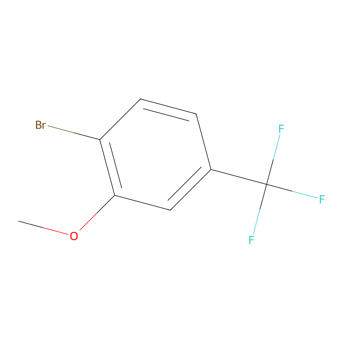 1-Bromo-2-methoxy-4-(trifluoromethyl)benzene molecular structure, CAS 402-07-3