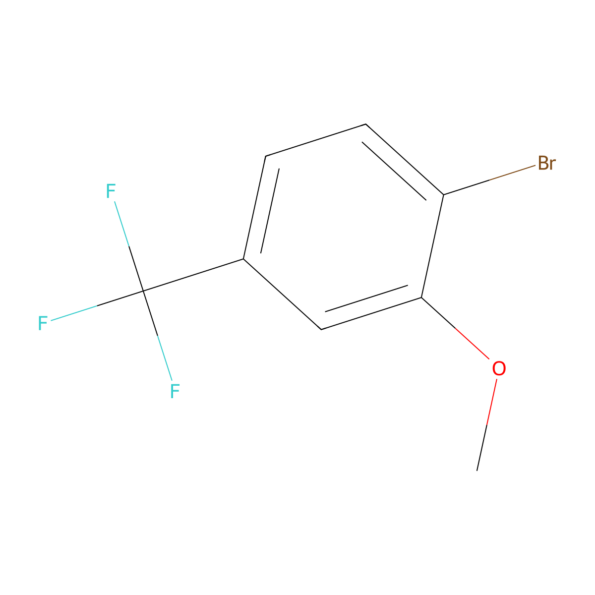 1-Bromo-2-methoxy-4-(trifluoromethyl)benzene molecular structure, CAS 402-07-3