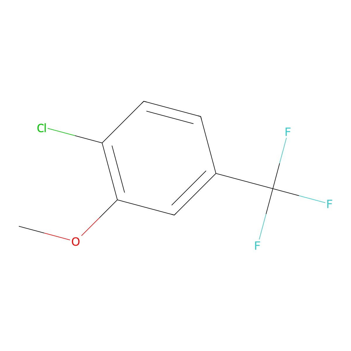 1-Chloro-2-methoxy-4-(trifluoromethyl)benzene molecular structure, CAS 402-08-4