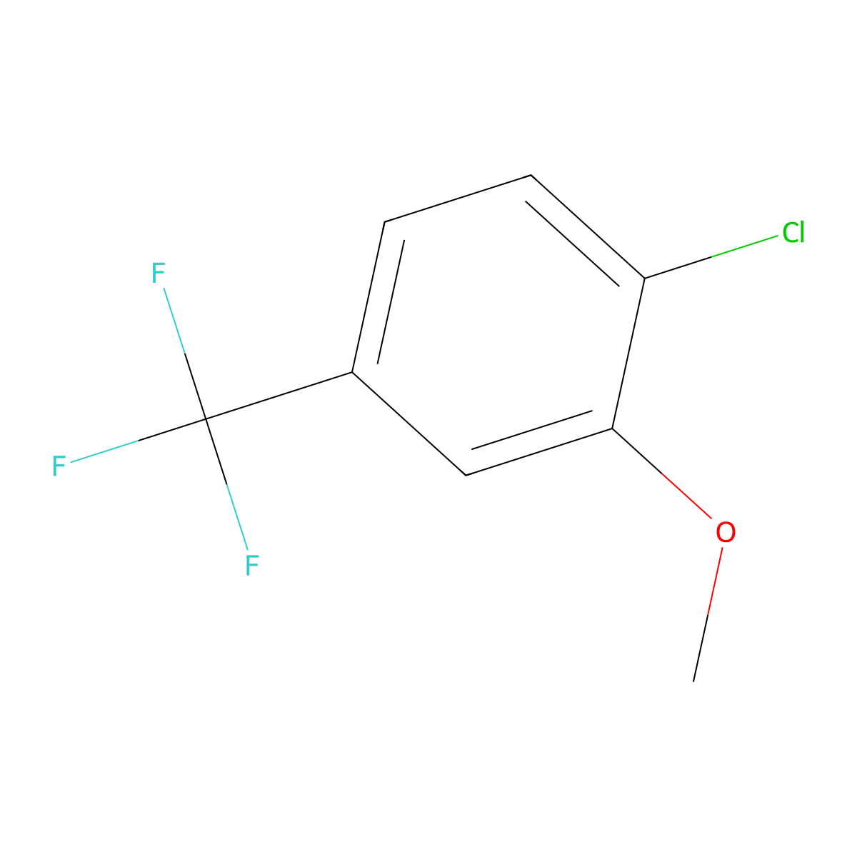1-Chloro-2-methoxy-4-(trifluoromethyl)benzene molecular structure, CAS 402-08-4